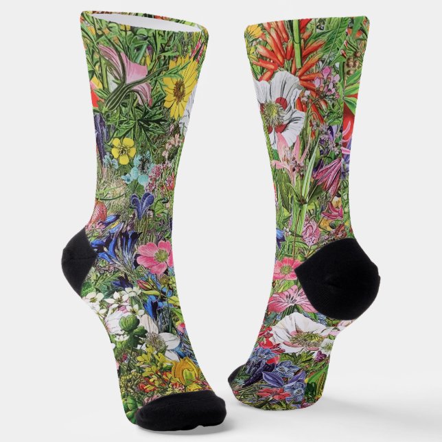 Chaussette Fleur sauvage de la nature en fleurs botaniques (Angulaire)