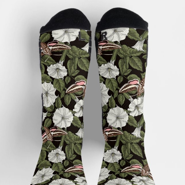 Chaussette Fleurs de lune et sphinx Mois (Haut)