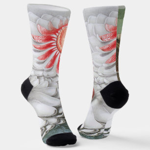 Chaussette Fleurs de nénuphars vintage, nénuphars dans un éta