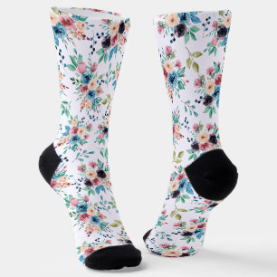 Chaussette Fleurs de printemps colorées motif