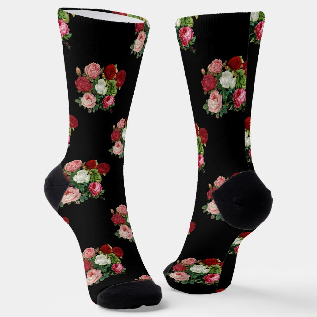 Chaussette Fleurs de Roses Anciennes (Angulaire)
