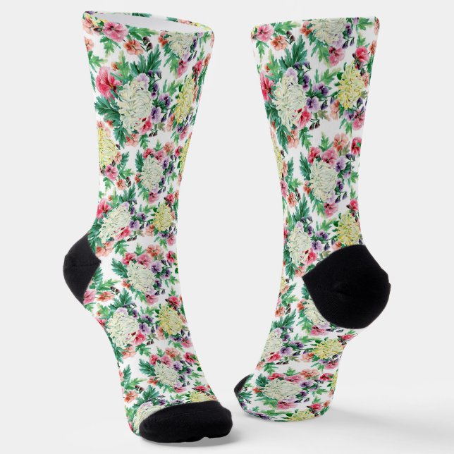 Chaussette Fleurs d'été colorées motif (Angulaire)
