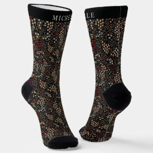 Chaussette Fleurs Jaunes Fleurs Jaunes Bleues Fleurs Noires P