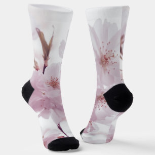 Chaussette fleurs roses brillantes