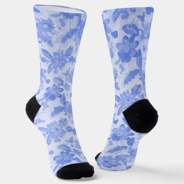 Chaussette Floral bleu (Angulaire)