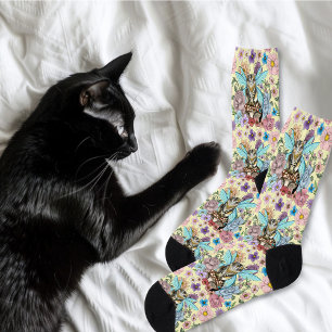 Chaussette Floral de champignons de cay poilu Tabby Fairy