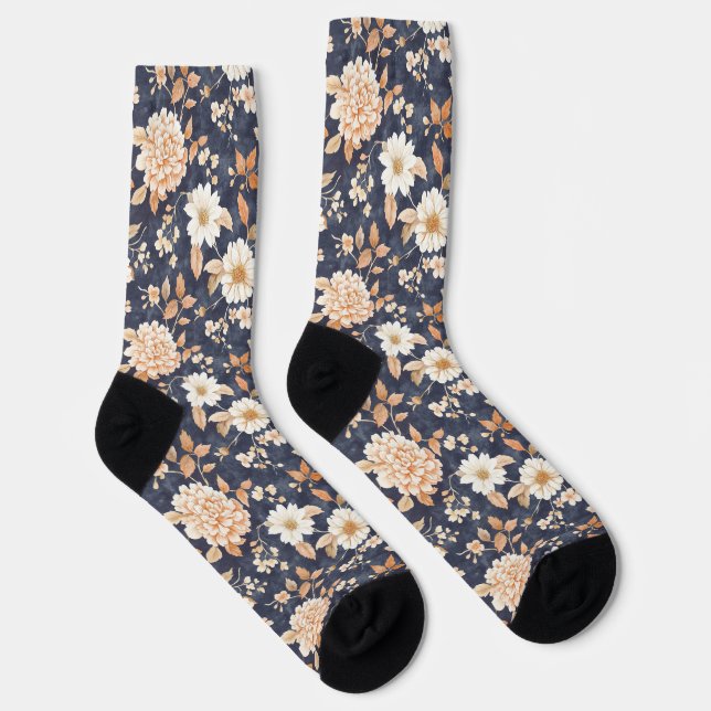 Chaussette Floral de crème marine d'automne (Droite)