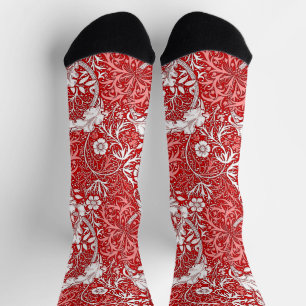 Chaussette Flore d'algues Art nouveau, Coral rouge et Coral r