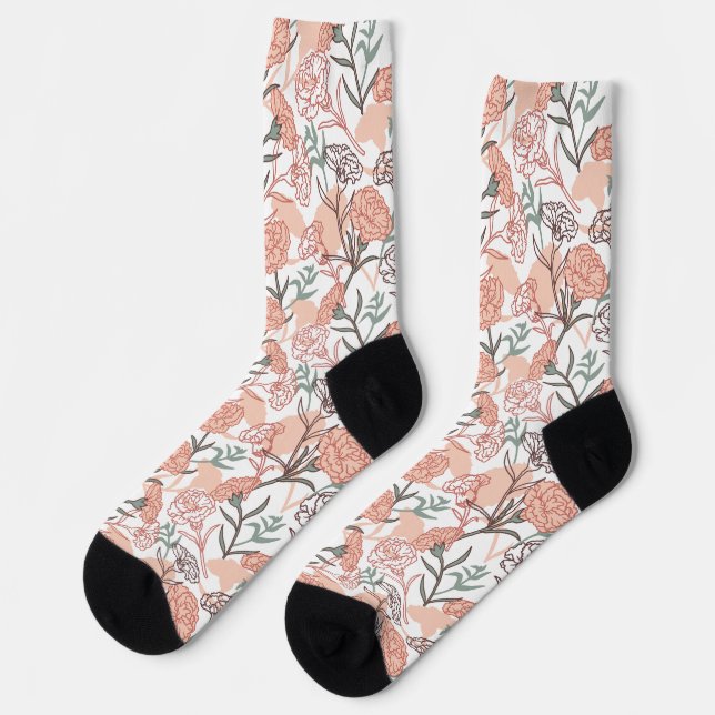 Chaussette Flore inspirée par la nature : Motif de fleurs de  (Gauche)