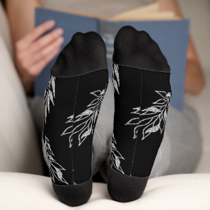 Chaussette Flore noir blanc sur mesure