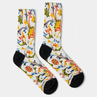 CHAUSSETTE FLORENTINE RENAISSANCE FLORAL SWIRLS,FLOWERS 
