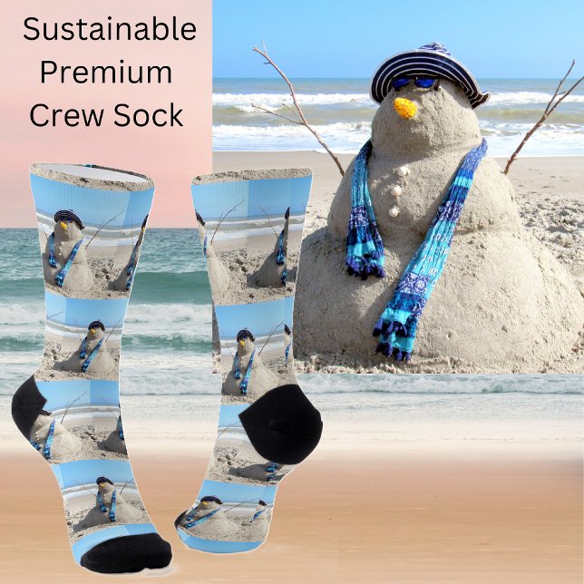 Chaussette Florida Snowman - Sculpture de Sable de Plage Prem (Beach Snowman Premium Socks)