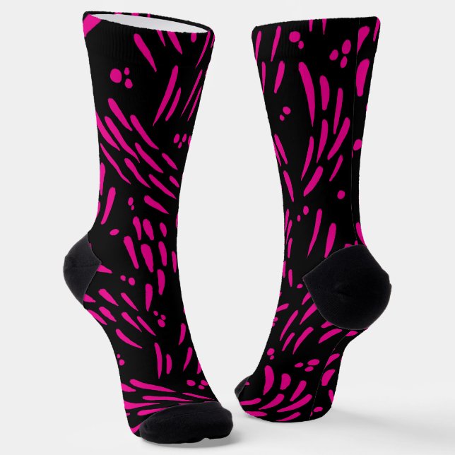 Chaussette Flux en Magenta et noir (Angulaire)