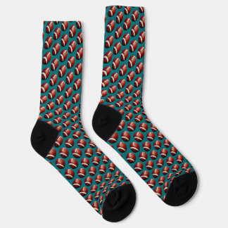 Chaussette Football Fanatic Sports Pattern Teal Background