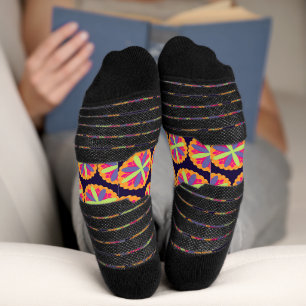Chaussette Formes florales orange vibrant