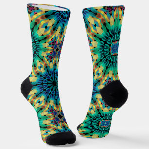 Chaussette Formes géométriques colorées kaléidoscopiques abst