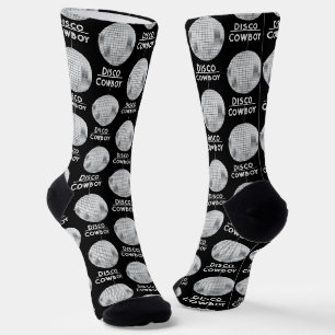 Chaussette Fou Disco Balle Disco Cowboy Célibataire