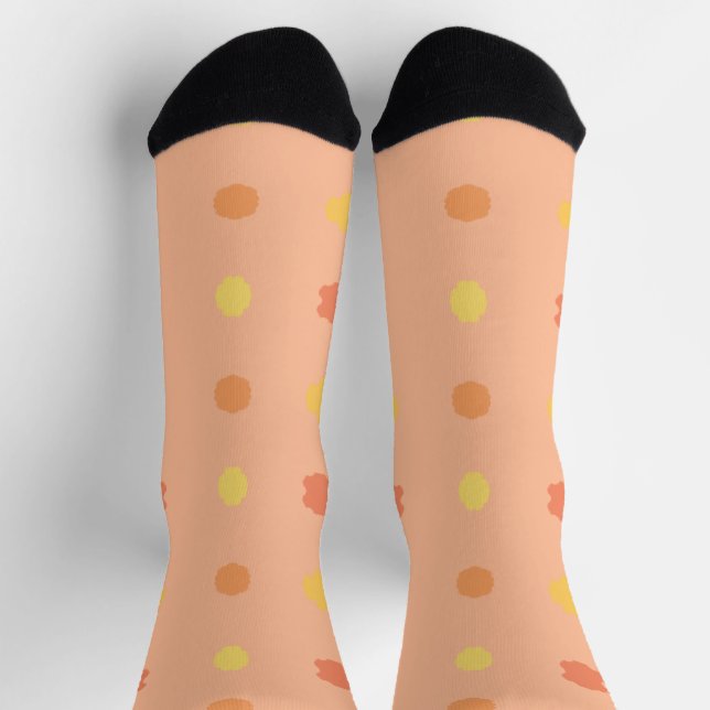 Chaussette Four Corners Peach Yellow Tiled Pattern (Haut)