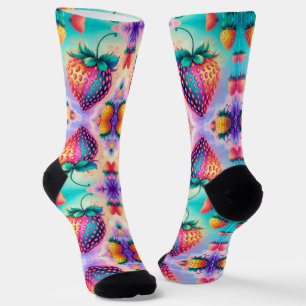Chaussette Fraise colorée