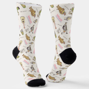 Chaussette FRIENDS™ Motif Dessin Animé Brun