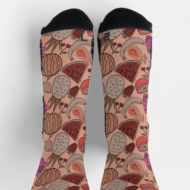 Chaussette Fruit motif transparent | motif de surface de frui (Haut)