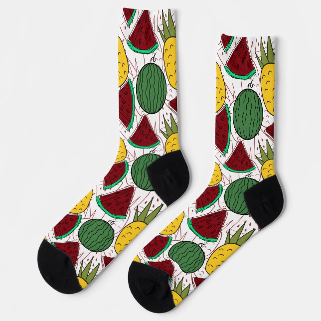 Chaussette Fruit motif transparent | motif de surface de frui (Gauche)
