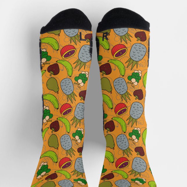 Chaussette Fruit motif transparent | motif de surface de frui (Haut)