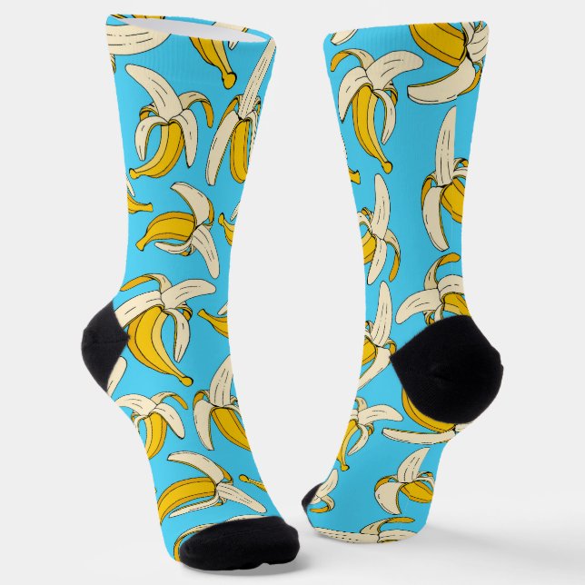 Chaussette Fruits de banane tropicale Imprimés Aliments à mot (Angulaire)