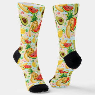 Chaussette Fruits d'été frais Motif