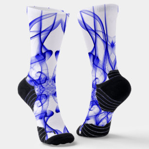 Chaussette Fumée bleue symétrique minimaliste blanc