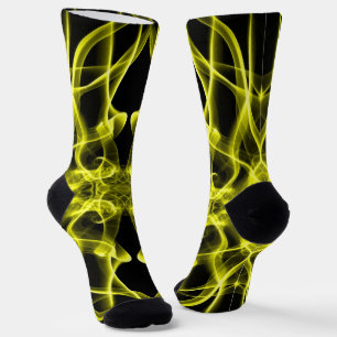 Chaussette Fumée jaune Symétrique Minimaliste Noir