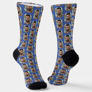 Chaussette Fun Boyfriend Photo pour Girfriend Medium Blue