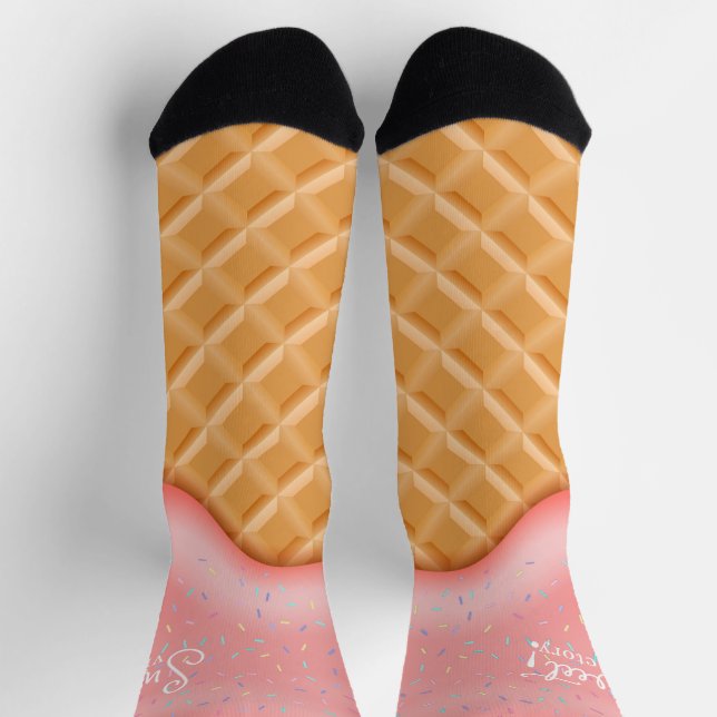 Chaussette Fun Ice Cream Cone Sweet Victory Sprinkings Rose (Haut)