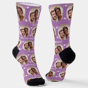 Chaussette Fun Lavender Newlyweds Motif photo