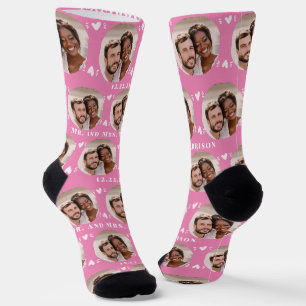 Chaussette Fun Pink Newlyweets Motif photo