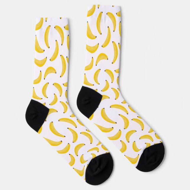Chaussette Fun Yellow Banana Illustration Pattern Socks (Droite)