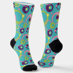 Chaussette Funky Blue Circles Houndstooth