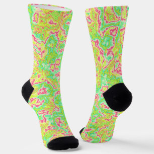 Chaussette Funky Super Retro Bold Neon Hippie Trippie Marbre