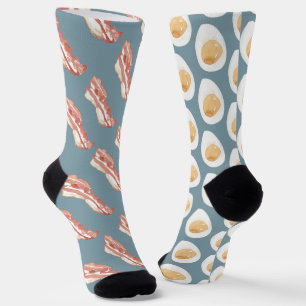 Chaussette Funny Bacon et Motif des oeufs