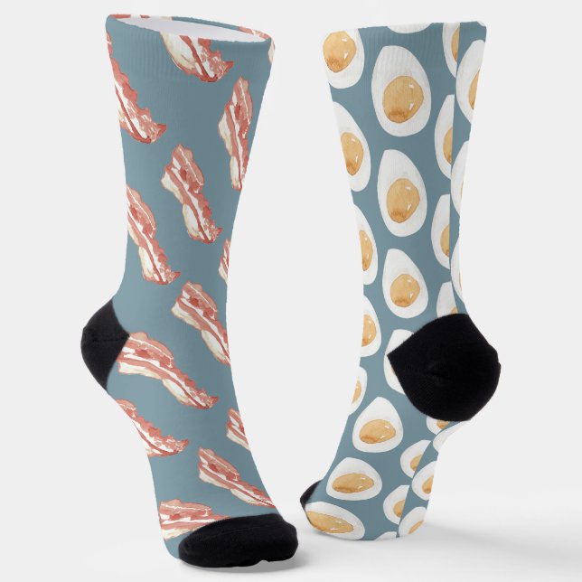 Chaussette Funny Bacon et Motif des oeufs (Angulaire)