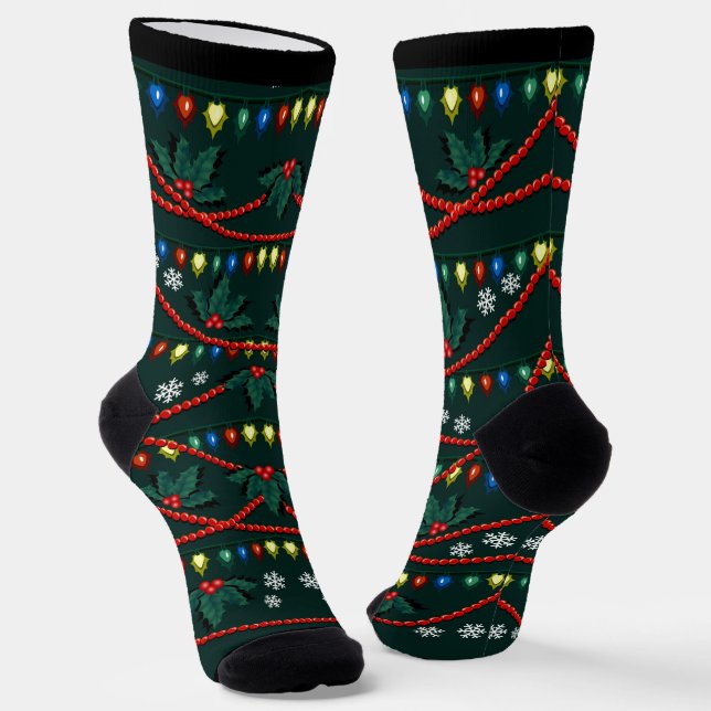 Chaussette Funny Christmas Socks Christmas Socks Tree Custom (Angulaire)