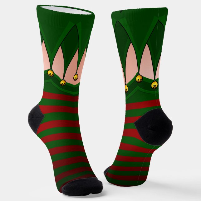Chaussette Funny Christmas Socks Festive Holiday Elf Socks (Angulaire)