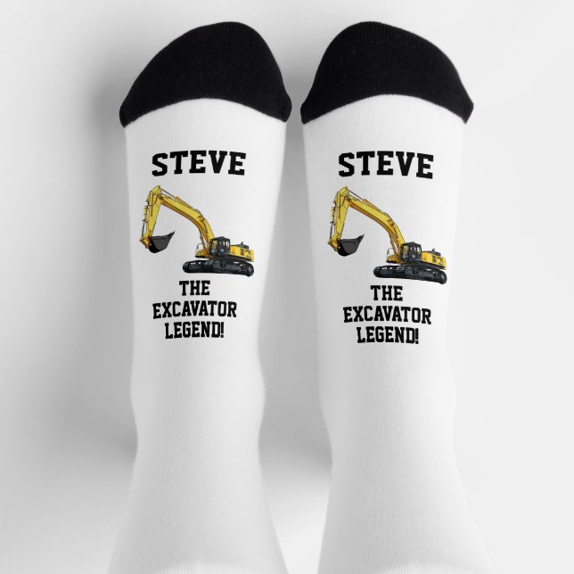 Chaussette Funny Excavator Legend Équipement Lourd Opérateur  (Haut)