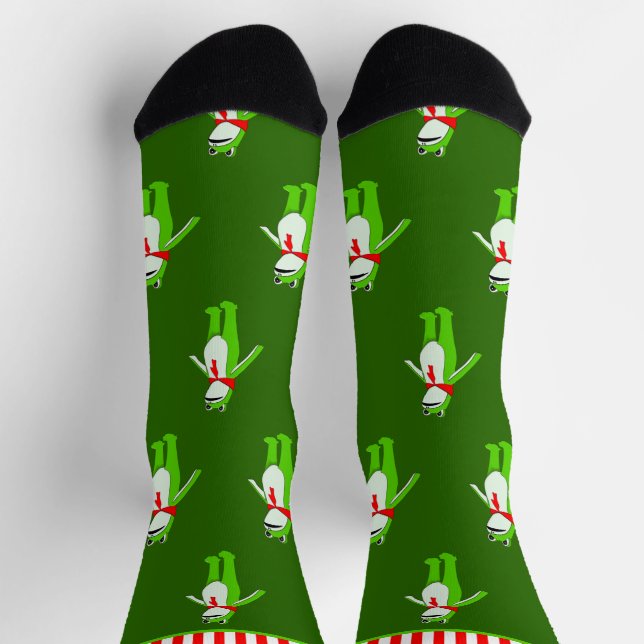 Chaussette Funny Frog Christmas Holiday (Haut)