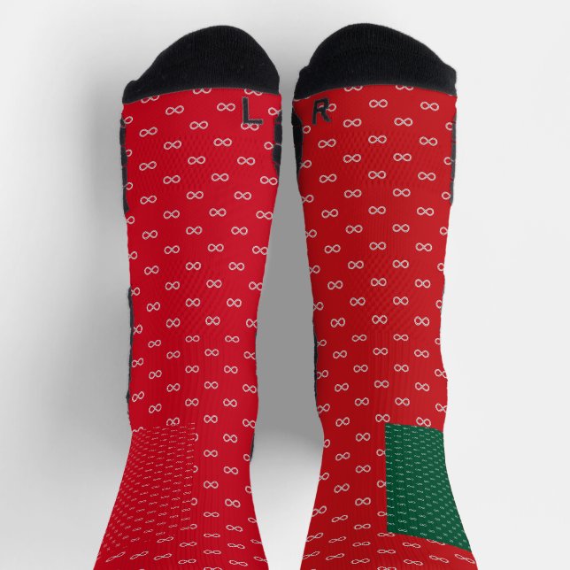 Chaussette Funny Infinity Collection unique rouge et noir (Haut)