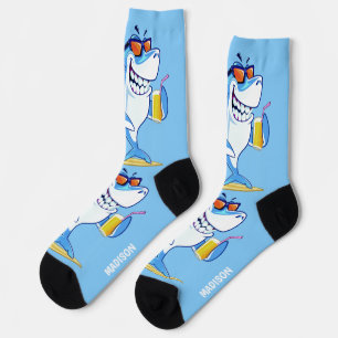 Chaussette Funny Shark nom personnalisé