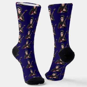 Chaussette Garçon emo aux cheveux noirs