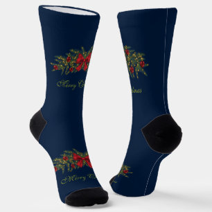 Chaussette Garland De Noël Avec Bow Rouge Et Baubles