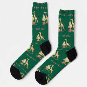 Chaussette Girafe mignonne de Noël – Art dessiné à la main