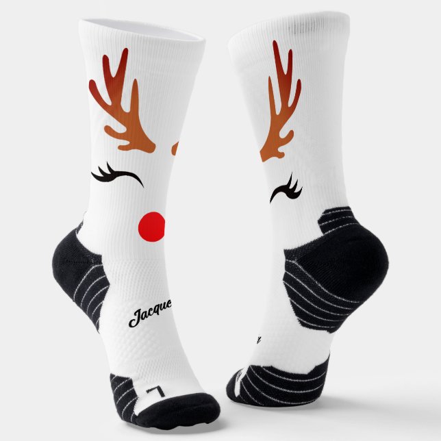 Chaussette Glam Rednose Reindeer & Antlers (Angulaire)